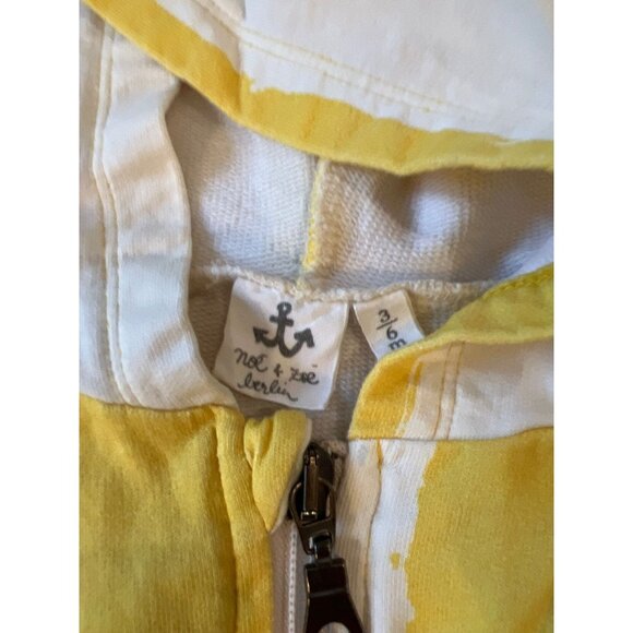 Noe & Zoe Yellow And White Stripe Hoodie 3/6M EUC - Picture 5 of 5